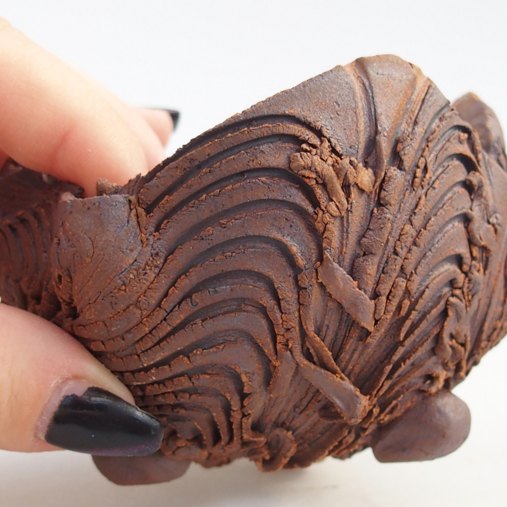 Kerámia kagyló 8,5 x 8,5 x 6,5 cm , barna színű