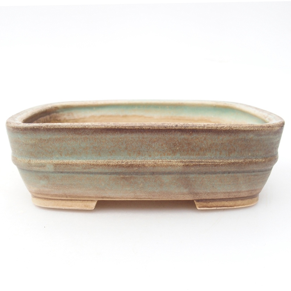 Kerámia bonsai tál 14,5 x 11,5 x 4 cm, zöld