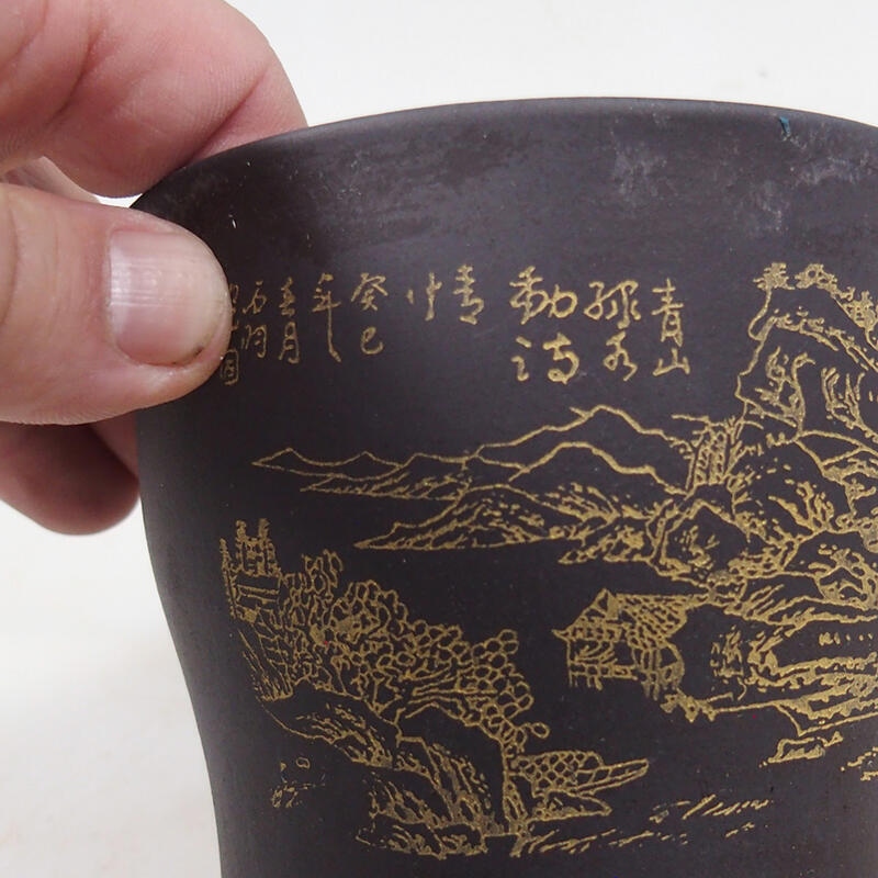 Bonsai tál 10,5 x 10,5 x 10 cm, fekete színben