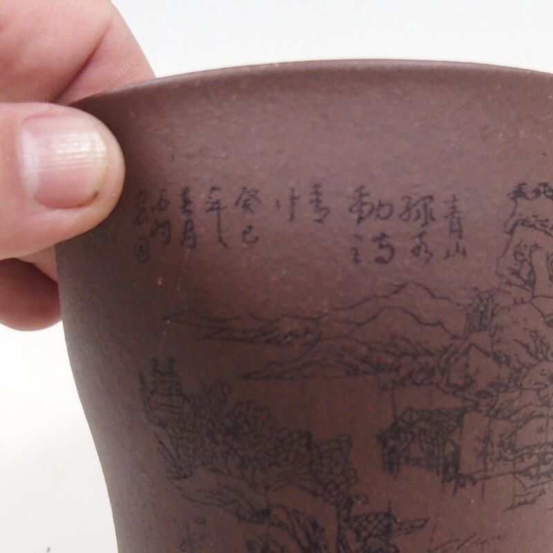 Bonsai tál 10,5 x 10,5 x 10 cm, barna színben