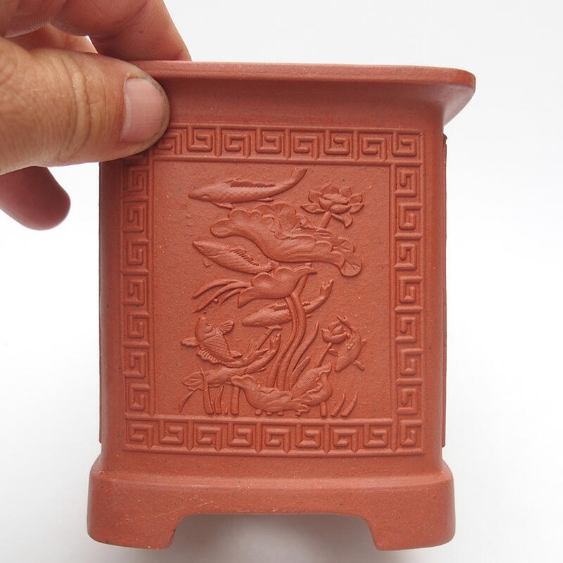 Bonsai tál 10,5 x 10,5 x 11,5 cm, téglaszínű, tégla színű