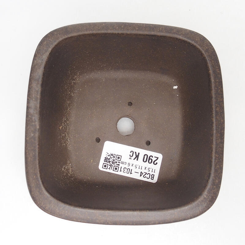 Bonsai tál 10,5 x 10,5 x 6 cm, barna okkersárga színben