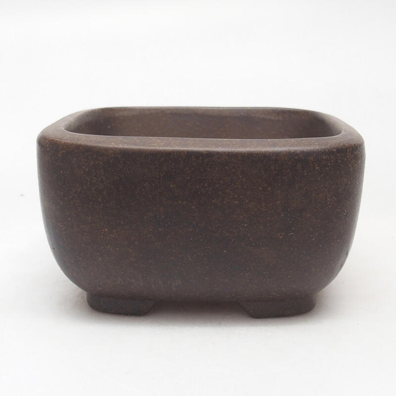Bonsai tál 10,5 x 10,5 x 6 cm, barna okkersárga színben