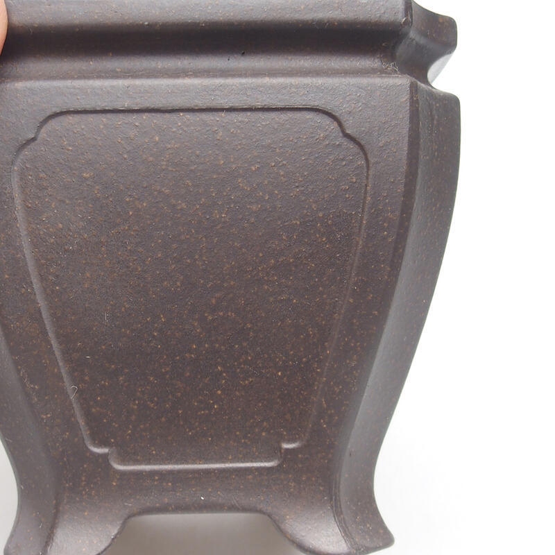 Bonsai tál 10 x 10 x 10 cm, barna okkersárga színben