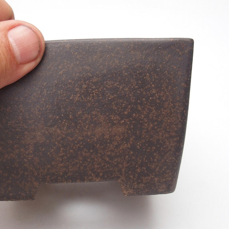 Bonsai tál 10 x 10 x 6,5 cm, szín barna okkersárga