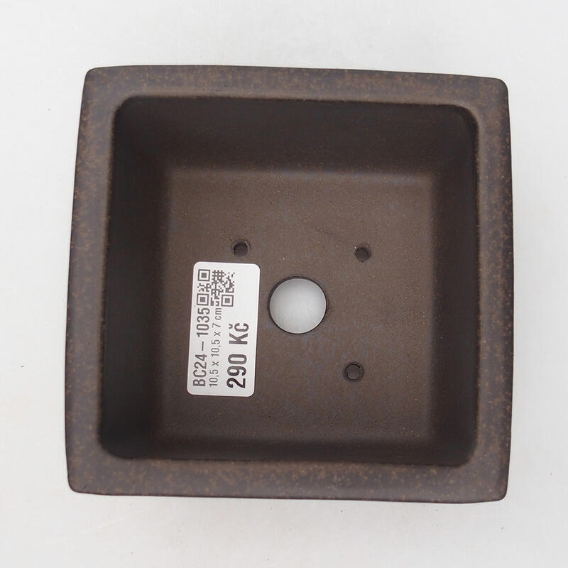 Bonsai tál 10 x 10 x 6,5 cm, szín barna okkersárga