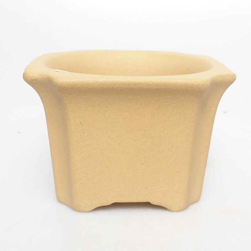 Bonsai tál 10 x 10 x 7 cm, okkersárga színben
