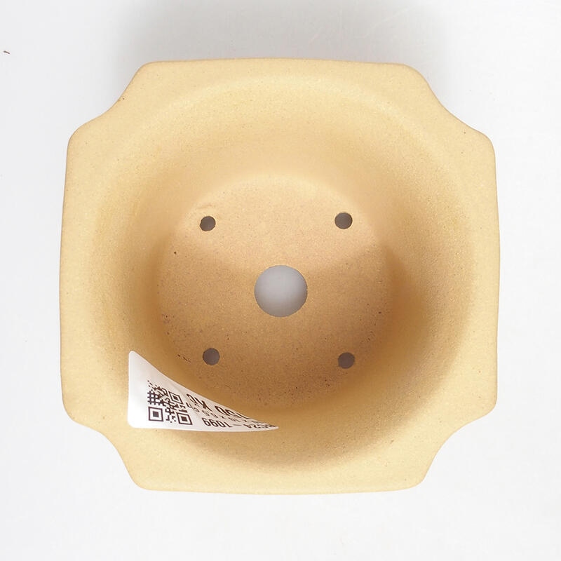 Bonsai tál 10 x 10 x 7 cm, okkersárga színben