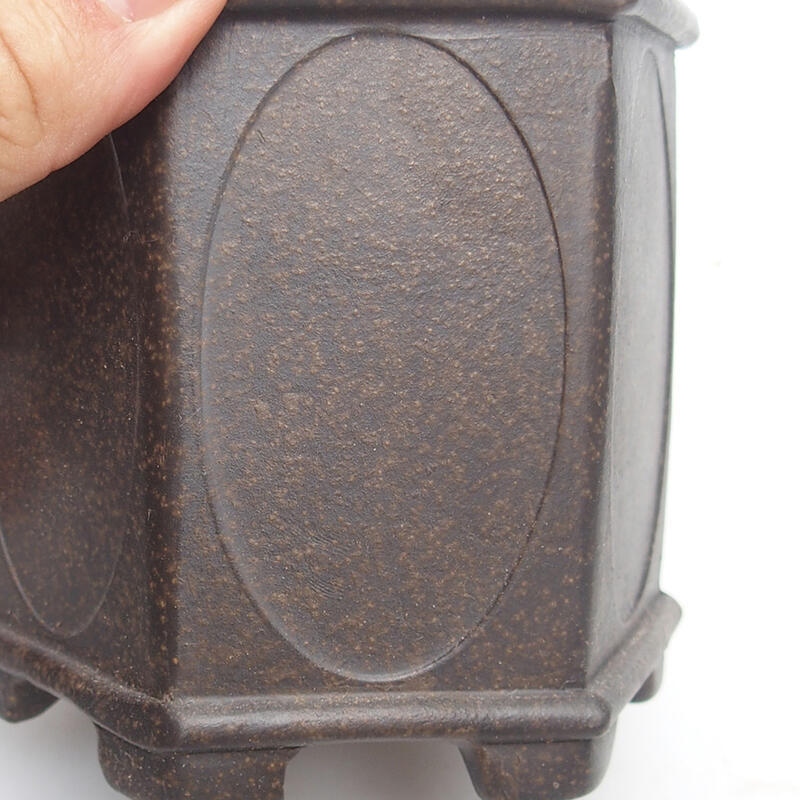 Bonsai tál 10 x 9 x 9,5 cm, szín barna okkersárga