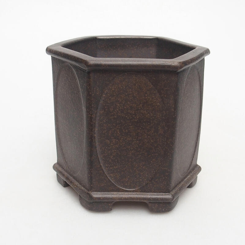 Bonsai tál 10 x 9 x 9,5 cm, szín barna okkersárga