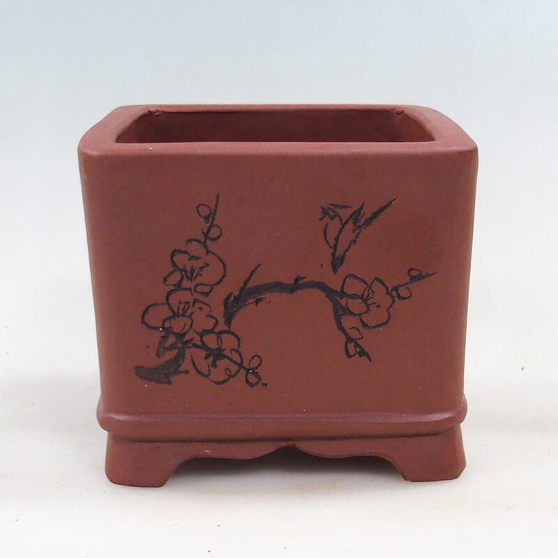 Bonsai tál 11,5 x 11,5 x 10 cm, téglaszínű, tégla színű