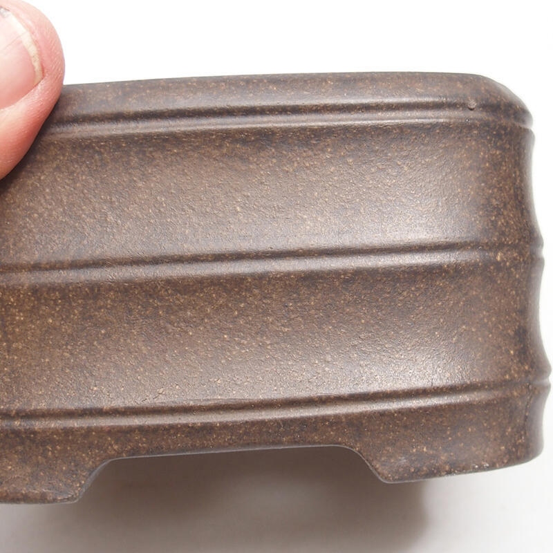 Bonsai tál 11,5 x 11,5 x 6,5 cm, barna okkersárga színben