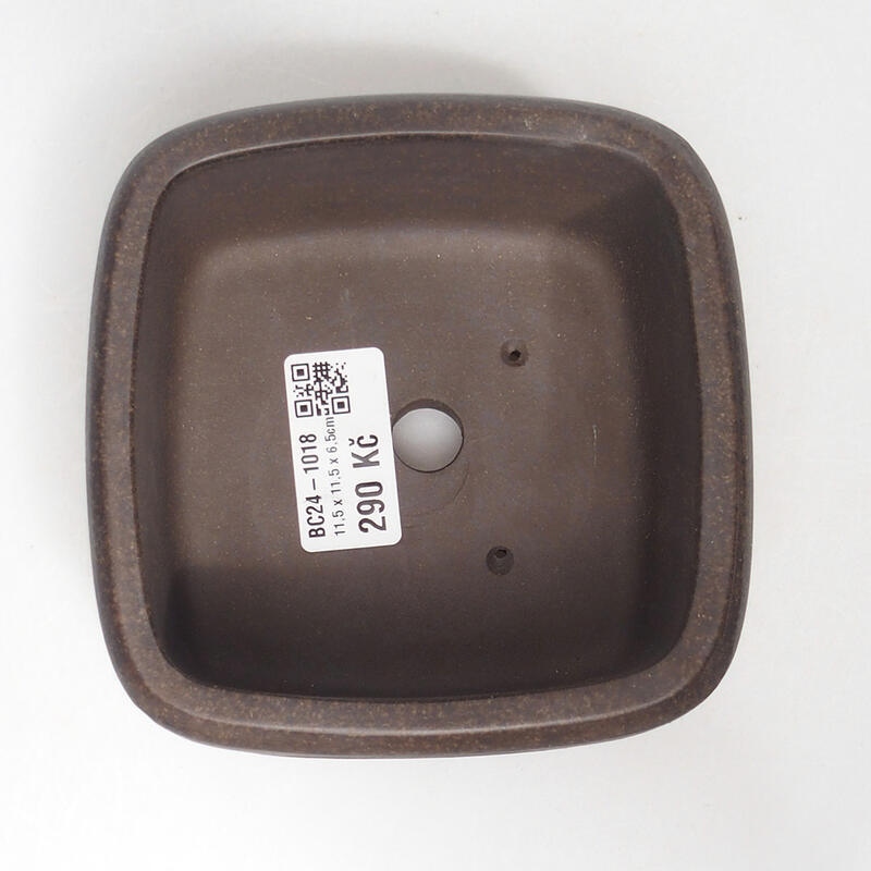 Bonsai tál 11,5 x 11,5 x 6,5 cm, barna okkersárga színben