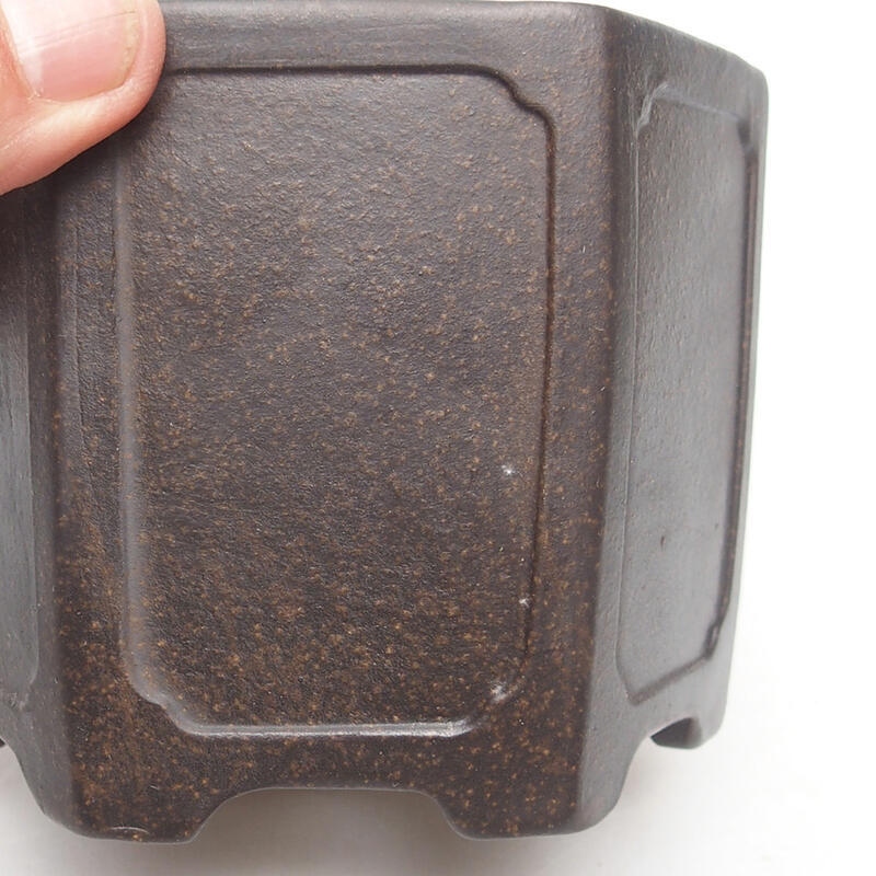 Bonsai tál 11 x 10 x 8,5 cm, barna okkersárga színben