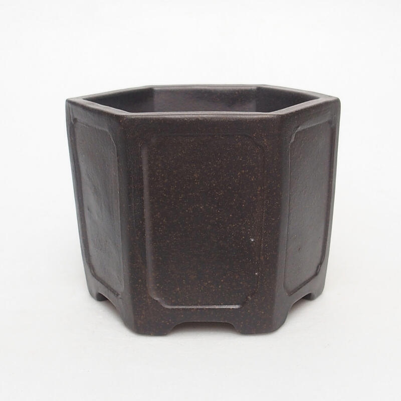 Bonsai tál 11 x 10 x 8,5 cm, barna okkersárga színben