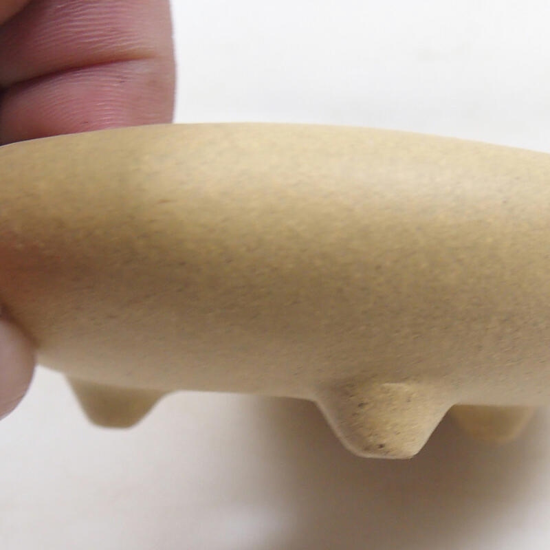 Bonsai tál 11 x 11 x 3,5 cm, okkersárga színben