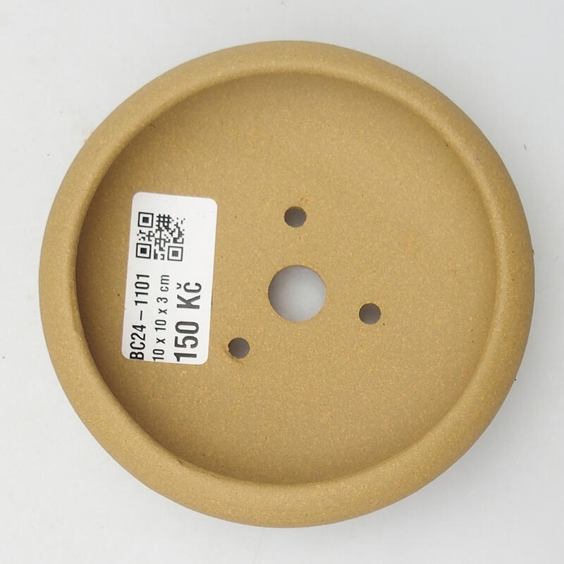 Bonsai tál 11 x 11 x 3,5 cm, okkersárga színben