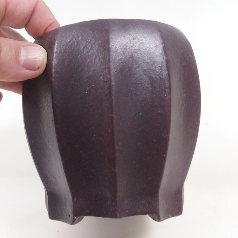 Bonsai tál 12 x 12 x 11 cm, barna-piros színben