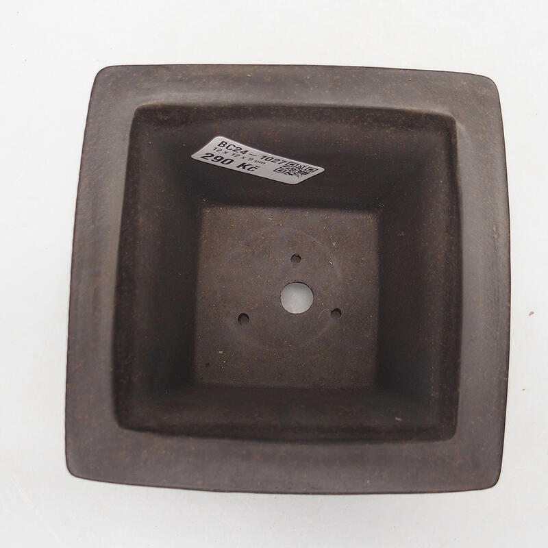 Bonsai tál 12 x 12 x 9 cm, színe barnás okkersárga