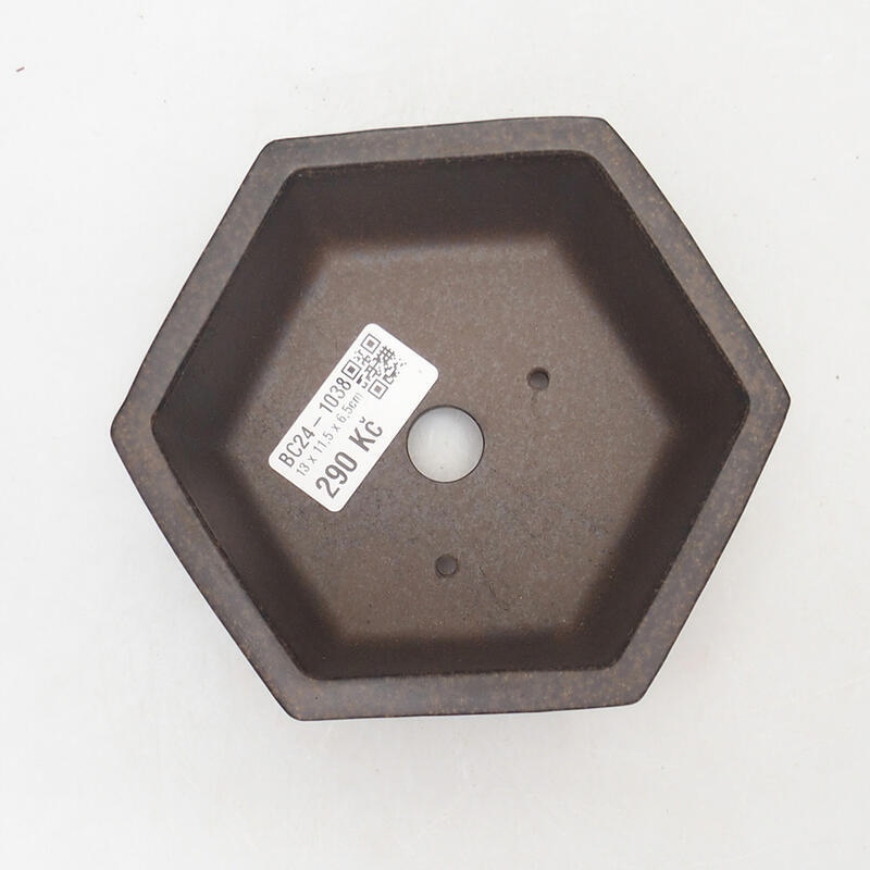 Bonsai tál 13 x 11,5 x 6,5 cm, barna okkersárga színben