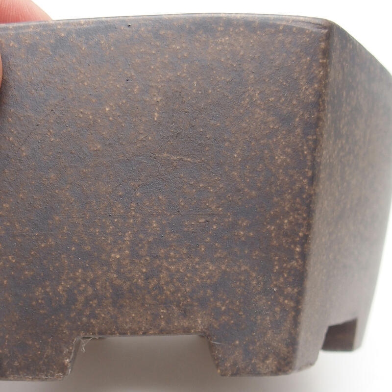 Bonsai tál 13 x 11,5 x 6,5 cm, barna okkersárga színben