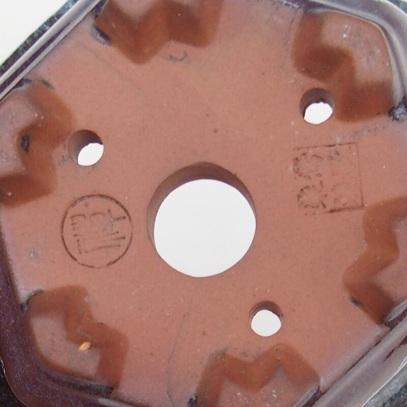 Bonsai tál 13 x 12 x 7 cm, bordó szürke színben