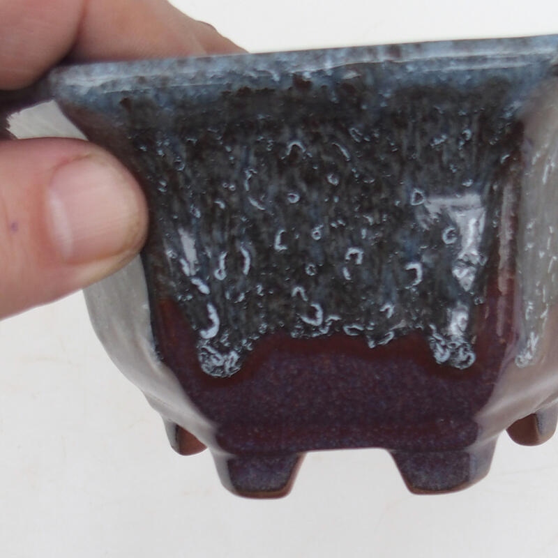 Bonsai tál 13 x 12 x 7 cm, bordó szürke színben