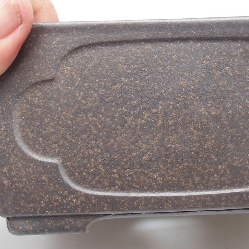 Bonsai tál 13 x 13 x 6,5 cm, barna okkersárga színű