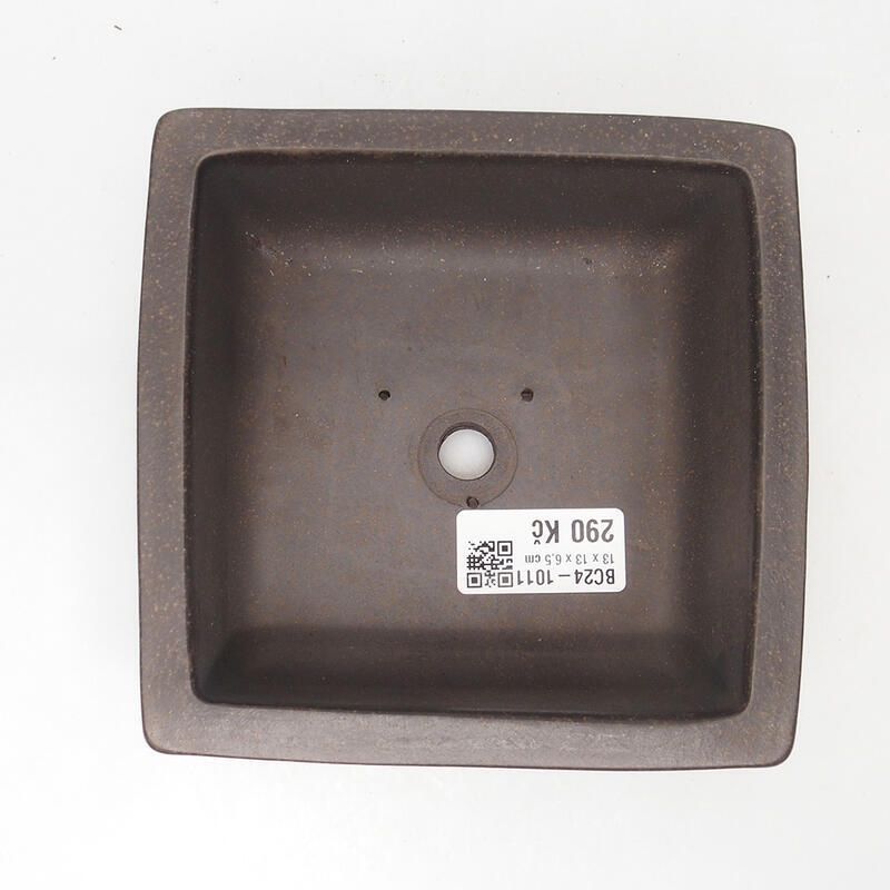 Bonsai tál 13 x 13 x 6,5 cm, barna okkersárga színű