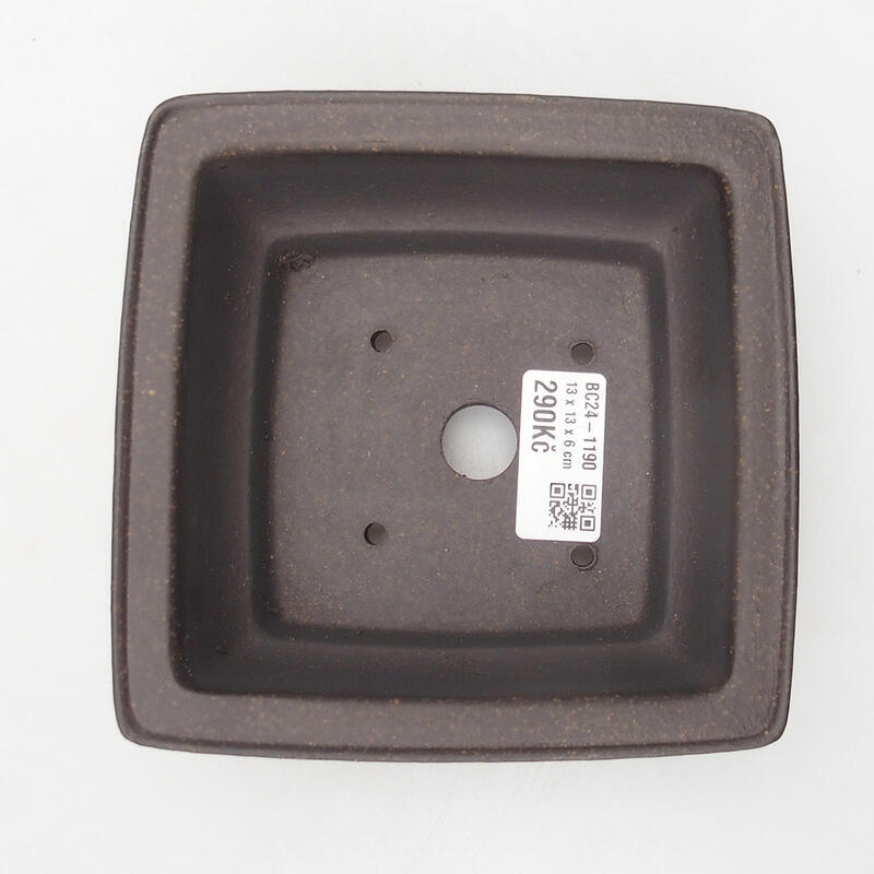 Bonsai tál 13 x 13 x 6 cm, színe barnás okkersárga