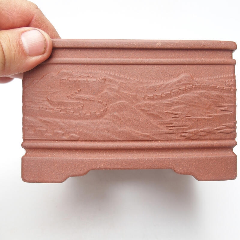 Bonsai tál 13 x 13 x 8 cm, téglaszínű, tégla színű