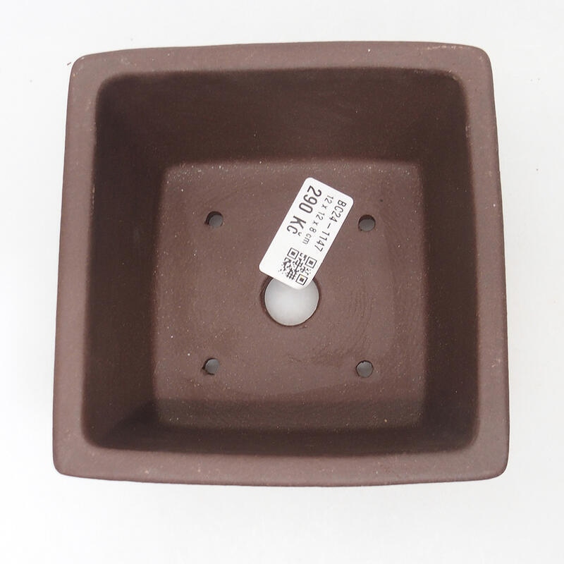 Bonsai tál 13 x 13 x 8 cm, barna