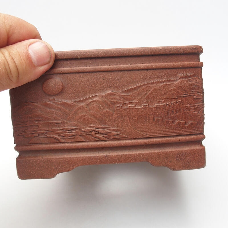 Bonsai tál 13 x 13 x 8 cm, barna