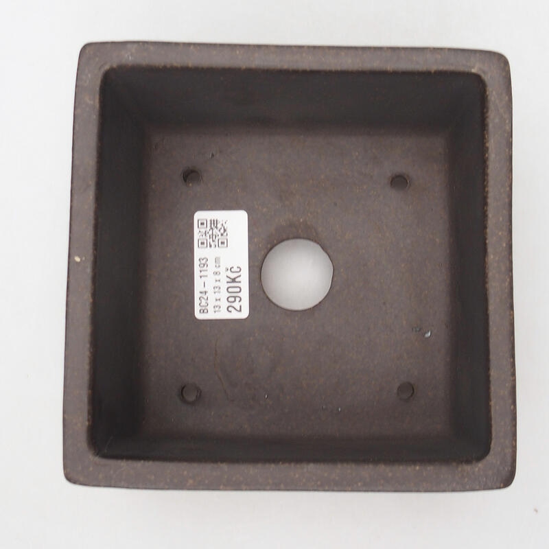 Bonsai tál 13 x 13 x 8 cm, színe barnás okkersárga