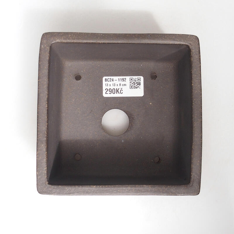 Bonsai tál 13 x 13 x 8 cm, színe barnás okkersárga