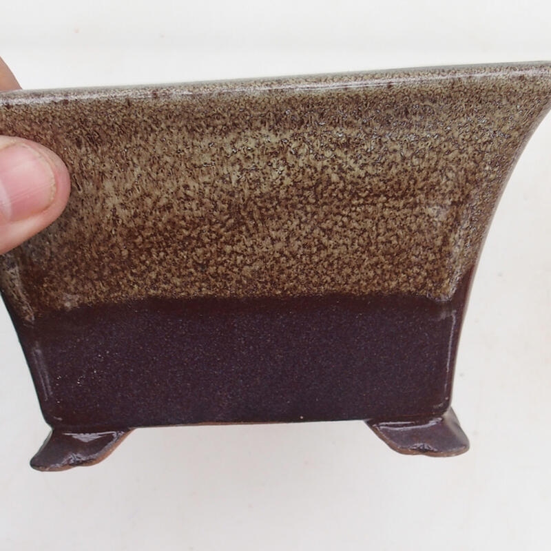 Bonsai tál 14,5 x 14,5 x 8,5 cm, barna színben