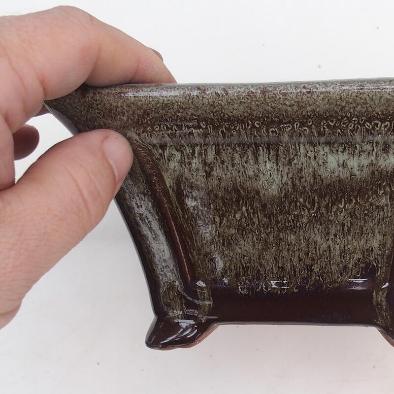 Bonsai tál 14,5 x 14,5 x 8,5 cm, barna színű