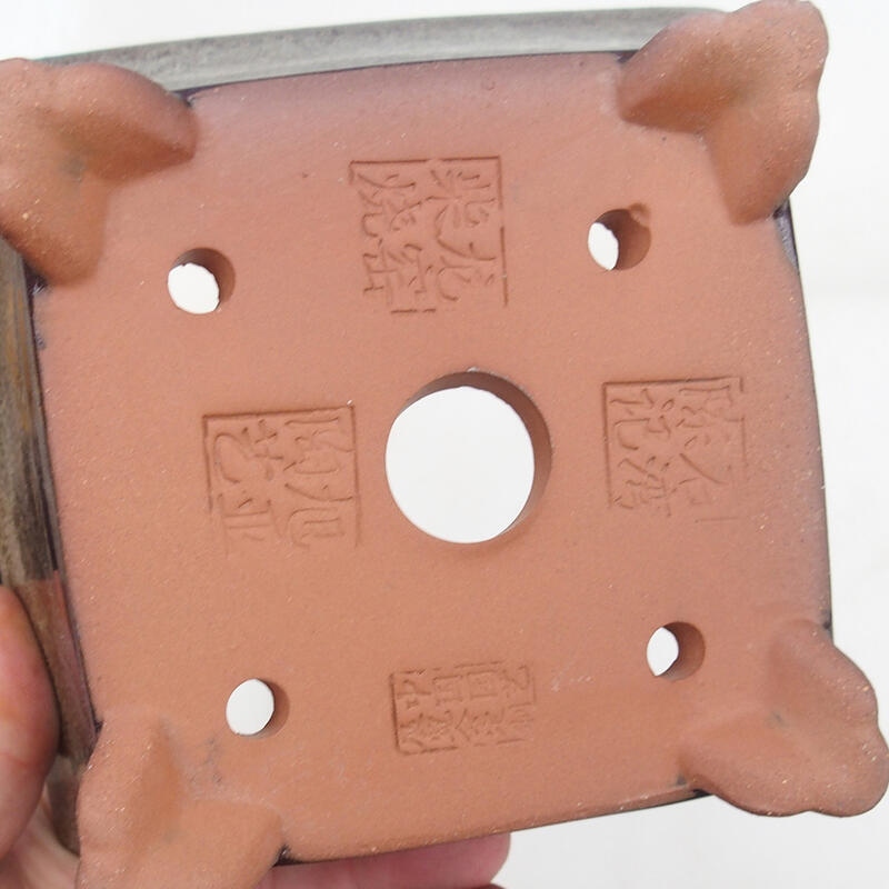 Bonsai tál 14,5 x 14,5 x 8,5 cm, barna színben