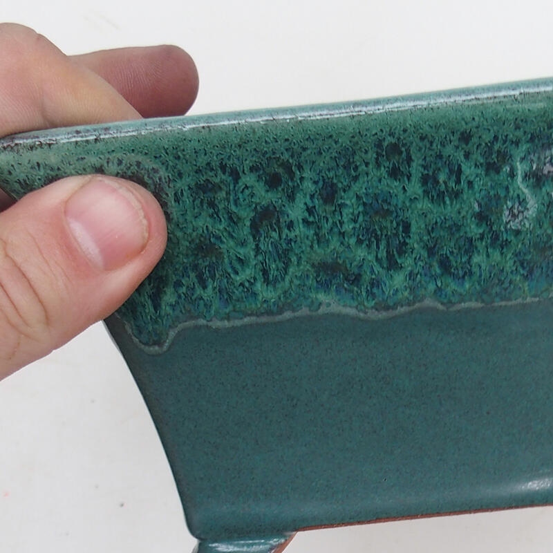 Bonsai tál 14,5 x 14,5 x 8,5 cm, zöld
