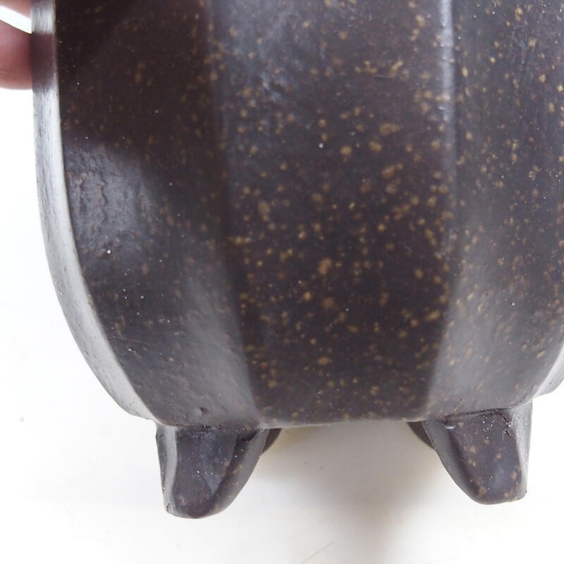 Bonsai tál 14 x 14 x 15 cm, színe barnás okkersárga