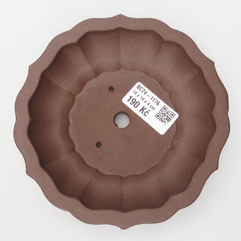 Bonsai tál 14 x 14 x 3,5 cm, barna