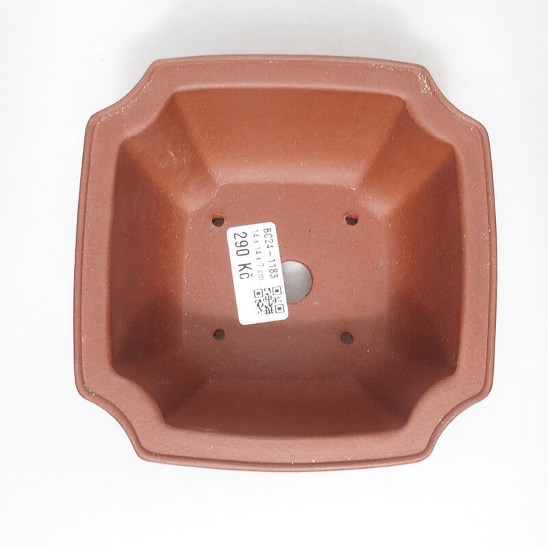 Bonsai tál 14 x 14 x 7 cm, tégla színű