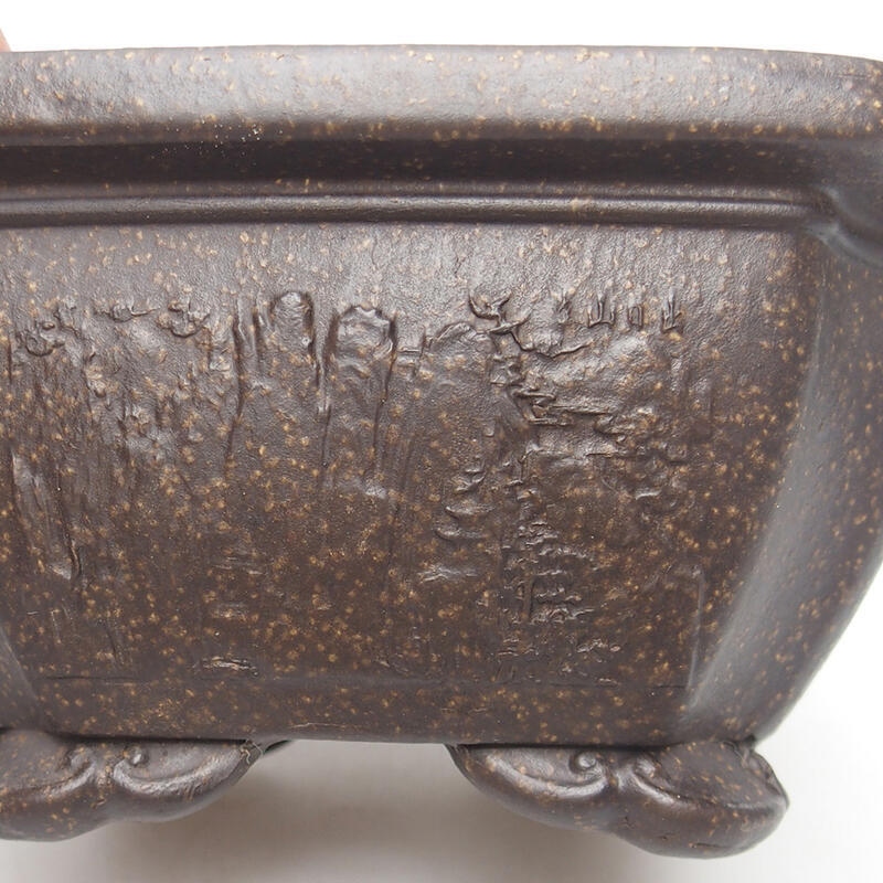 Bonsai tál 14 x 14 x 7 cm, színe barnás okkersárga