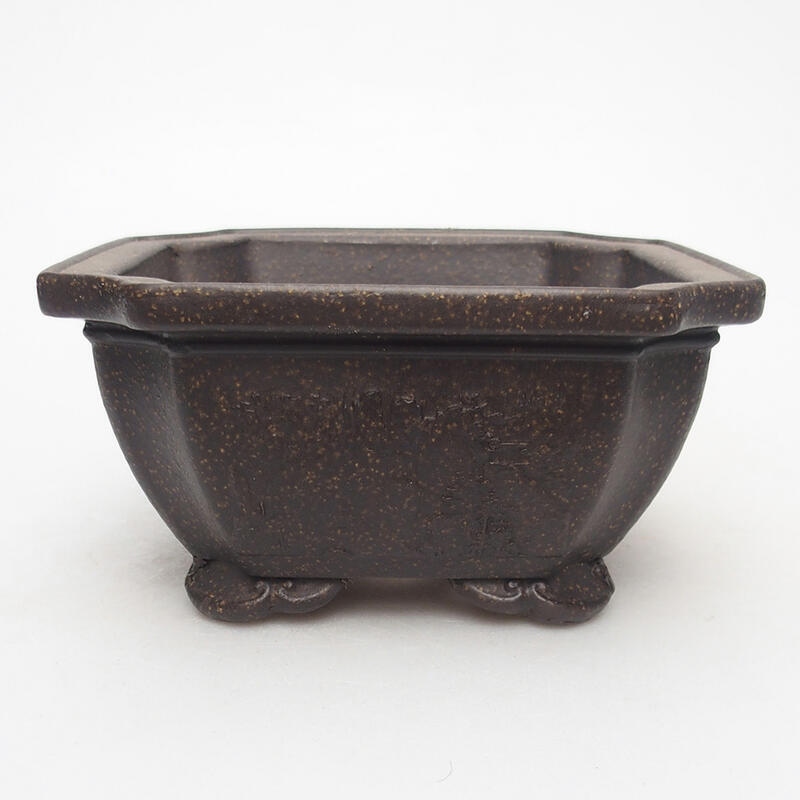 Bonsai tál 14 x 14 x 7 cm, színe barnás okkersárga