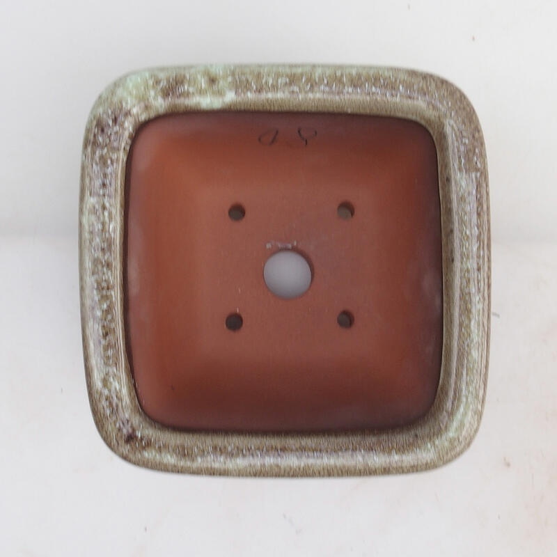 Bonsai tál 14 x 14 x 8 cm, bordó barna színben