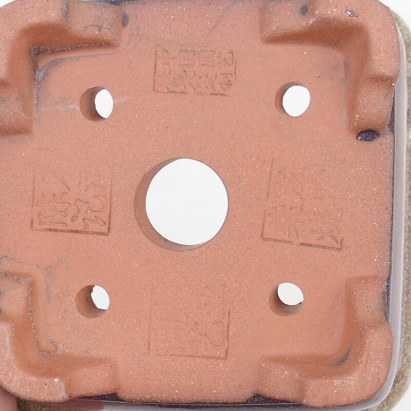 Bonsai tál 14 x 14 x 8 cm, bordó barna színben