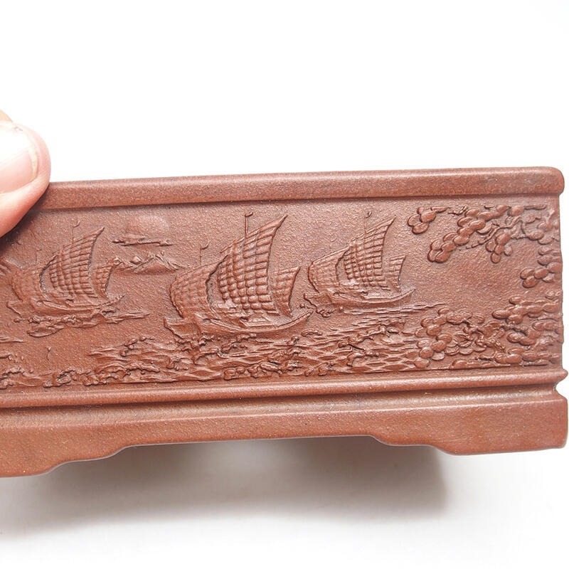 Bonsai tál 15,5 x 11,5 x 6,5 cm, barna színben