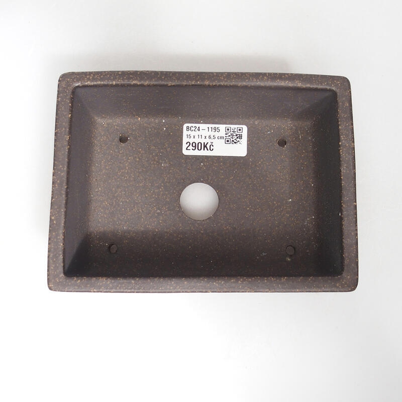 Bonsai tál 15,5 x 11,5 x 6,5 cm, barna okkersárga színben