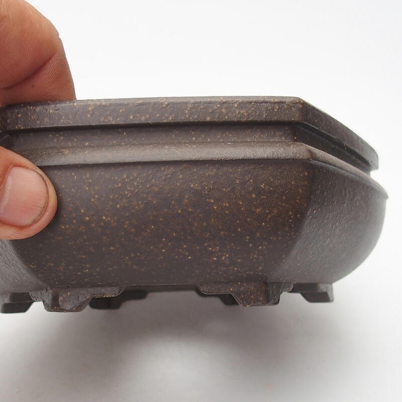 Bonsai tál 15,5 x 14,5 x 5,5 cm, barna okkersárga színben