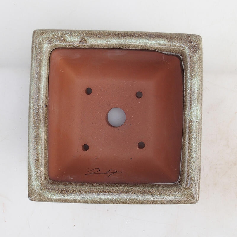 Bonsai tál 15,5 x 15,8 x 8 cm, bordóbarna színben